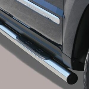 Boční ochranné nerezové nášlapy s plastovými prolisy - tyč