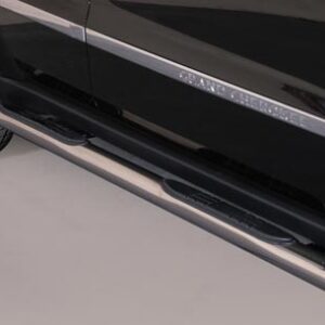 Boční ochranné nerezové nášlapy s plastovými prolisy - tyč