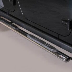 Boční ochranné oválné nerezové nášlapy s plastovými prolisy