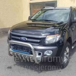 Přední ochranný nerezový rám se zuby průměr 63mm s přídavným led světlem pro Ford Ranger 2012 (TA)