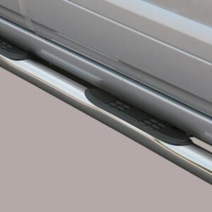 Boční ochranné nerezové nášlapy s plastovými prolisy - tyč