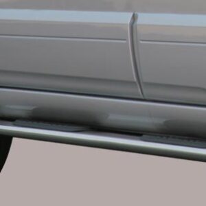 Boční ochranné oválné nerezové nášlapy s plastovými prolisy