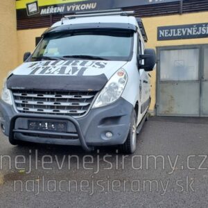 Boční ochranné nerezové nášlapy s plastovými prolisy černé pro Renault Master 2010 (TA)