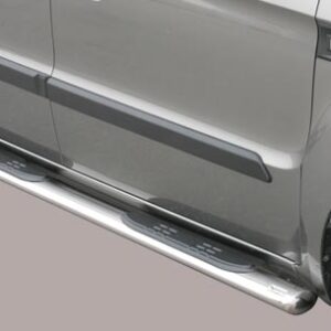 Boční ochranné oválné nerezové nášlapy s plastovými prolisy