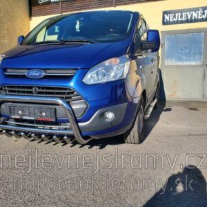 Boční ochranné nerezové oválné nášlapy s prolisy pro Ford Transit Custom 2013> (TA)