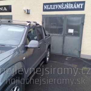 Boční ochranné nerezové nášlapy oválné černé s hliníkovými prolisy pro VW Amarok 2010>2015> (TA)