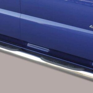 Boční ochranné nerezové nášlapy s plastovými prolisy - tyč