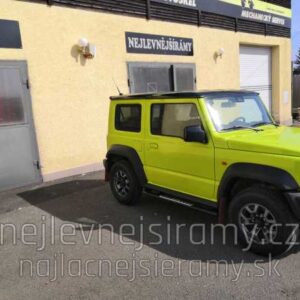 Boční ochranné oválné černé nášlapy s hliníkovými prolisy pro Suzuki Jimny 2018 (MI)