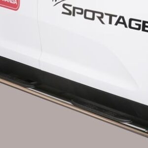 Boční ochranné oválné nerezové nášlapy s plastovými prolisy