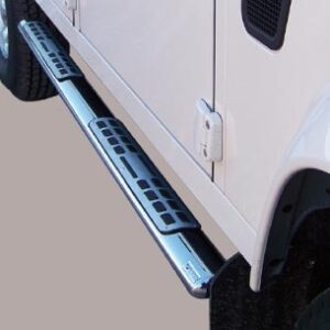 Boční ochranné oválné nerezové nášlapy s hliníkovými prolisy