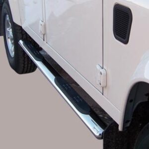 Boční ochranné oválné nerezové nášlapy s plastovými prolisy