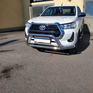 Přední ochranný nerezový rám do stran s led přídavným světlem pro Toyota Hilux 2021> (TA)