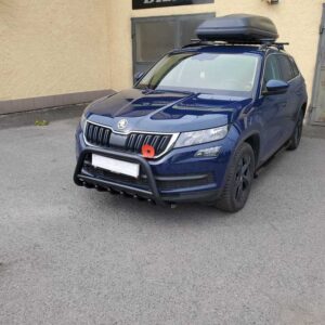 Boční ochranné nerezové nášlapy s drážkami černé pro Škoda Kodiaq (ST)