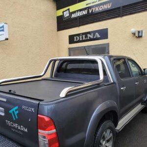 Zadní ochranná zatahovací roleta s velkým a malým nerezovým rámem pro Toyota Hilux 2005> (TA)