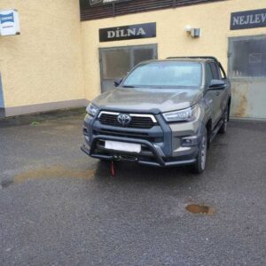 Přední ochranný nerezový rám černý do stran přizpůsobený pro naviják pro Toyota Hilux 2021 (TA)