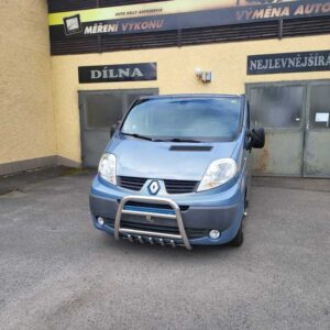 Přední ochranný nerezový rám vysoký se zuby s led přídavným světlem pro Opel Vivaro (TA)