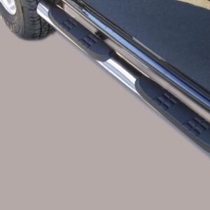 Boční ochranné nerezové nášlapy s plastovými prolisy - tyč