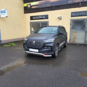 Boční ochranné nerezové nášlapy trubky s plastovými prolisy pro Ssangyong Rexton2018> 2021> (ST)