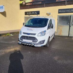 Přední ochranný nerezový rám tyč se zuby pro Ford Transit Custom 2013> (TA)