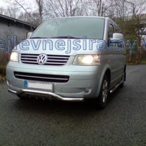 Přední ochranný nerezový rám - tyč s plechem pro Volkswagen Transporter T5 (TA)