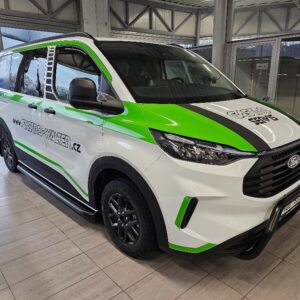 Boční ochranné nerezové celonášlapy černé pro Ford Tourneo Custom 2023> (TA)