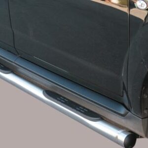 Peugeot 4007 boční ochranné nerezové nášlapy s plastovými prolisy - tyč