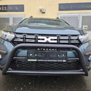 Přední ochranný nerezový rám černý s led přídavnými světly pro Dacia Sandero 2021- (kód: 348-7308) (TA)