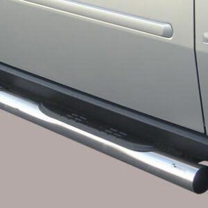 Boční ochranné nerezové nášlapy s plastovými prolisy - tyč