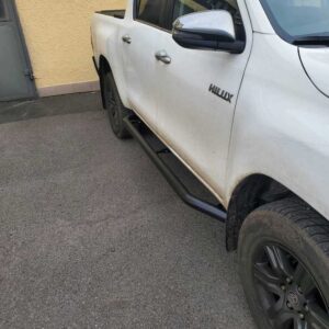 Boční ochranné nerezové nášlapy trubky černé pro Mitsubishi L200 (TA)