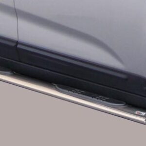 Boční ochranné oválné nerezové nášlapy s plastovými prolisy