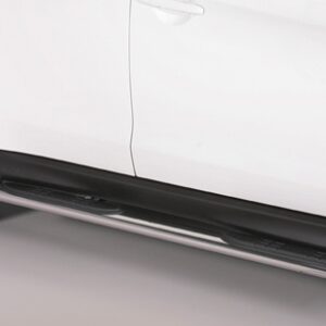 Boční ochranné oválné nerezové nášlapy s plastovými prolisy pro Mitsubishi ASX 2013-