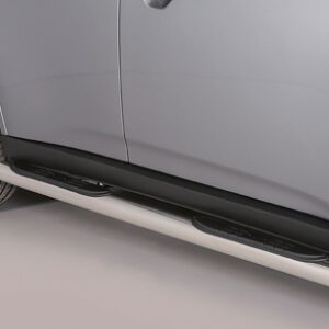 Boční ochranné nerezové nášlapy s plastovými prolisy - tyč