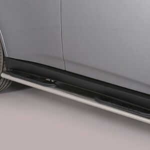 Boční ochranné oválné nerezové nášlapy s plastovými prolisy