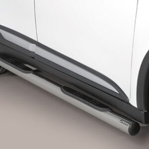 Boční ochranné nerezové nášlapy s plastovými prolisy - tyč