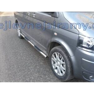 Boční ochranné nerezové nášlapy trubky s prolisy pro Volkswagen T5 Facelift/T6 (TA)