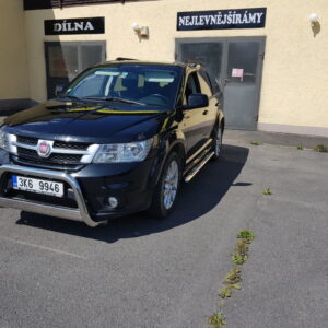 Boční ochranné nerezové oválné nášlapy s hliníkovými prolisy pro Fiat Freemont 2011 (MI)