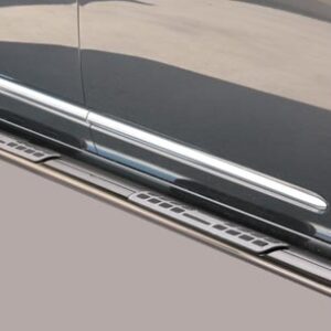 Boční ochranné oválné nerezové nášlapy s hliníkovými prolisy