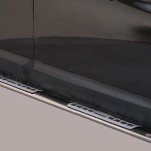 Boční ochranné oválné nerezové nášlapy s hliníkovými prolisy pro Nissan Qashqai 2010-