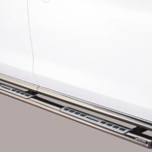 Mazda CX 7 boční ochranné oválné nerezové nášlapy s hliníkovými prolisy