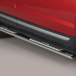 Boční ochranné oválné nerezové nášlapy s hliníkovými prolisy