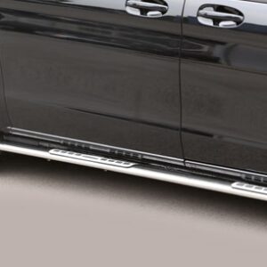 Boční ochranné oválné nerezové nášlapy s hliníkovými prolisy