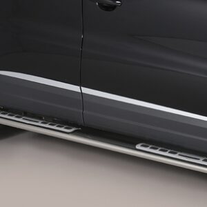 Boční ochranné oválné nerezové nášlapy s hliníkovými prolisy pro Volkswagen Tiguan (MI)