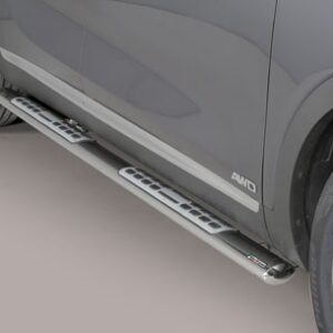 Boční ochranné oválné nerezové nášlapy s hliníkovými prolisy