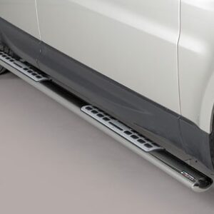 Boční ochranné oválné nerezové nášlapy s hliníkovými prolisy