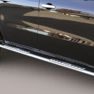 Mercedes Benz X Class boční ochranné oválné nerezové nášlapy s hliníkovými prolisy