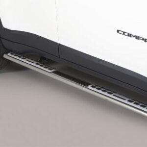 Boční ochranné oválné nerezové nášlapy s hliníkovými prolisy