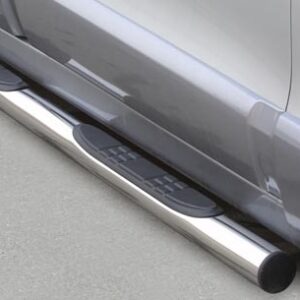 Boční ochranné nerezové nášlapy s plastovými prolisy - tyč