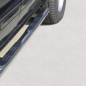 Boční ochranné nerezové nášlapy s plastovými prolisy - tyč