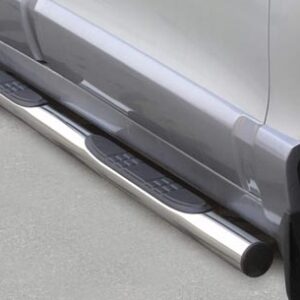 Boční ochranné nerezové nášlapy s plastovými prolisy - tyč