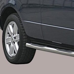 Boční ochranné nerezové nášlapy s plastovými prolisy - tyč